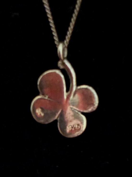 EUC 925 Silver Four-Leaf Clover Pendant Necklace -@16” & 2” adjustable - Picture 6 of 6